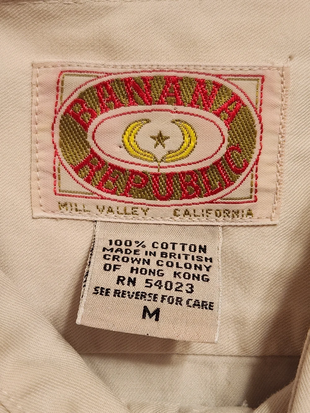 Vintage 1980s Banana Republic Mill Valley Ziegler Safari Shirt Hong Kong Size M